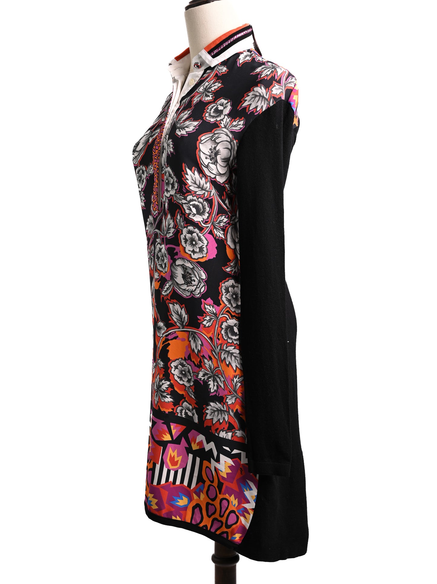 vdp women's long sleeve dress excellent condition size s black floral