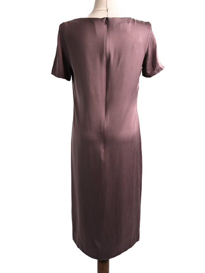 Excellent Escada Orange Silk Dress Size S with Ruffles
