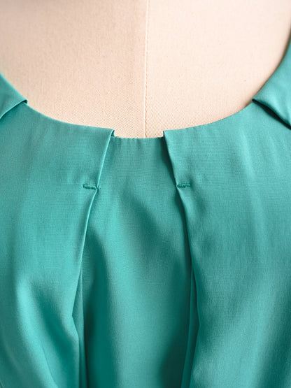NEW Cacharel Laurel Teal Silk Dress Size S with Belt
