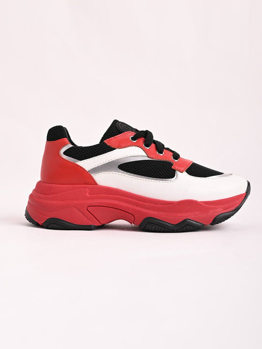 NEW Dior Kids Sneakers Red Black White Leather Size 34