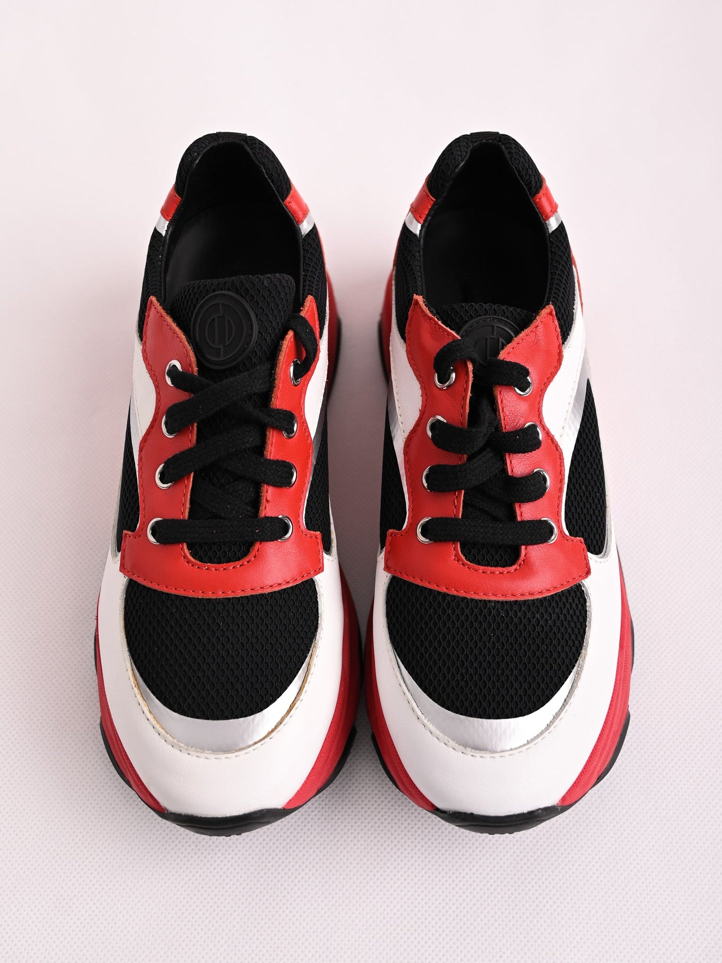 new dior kids sneakers red black white leather size 34