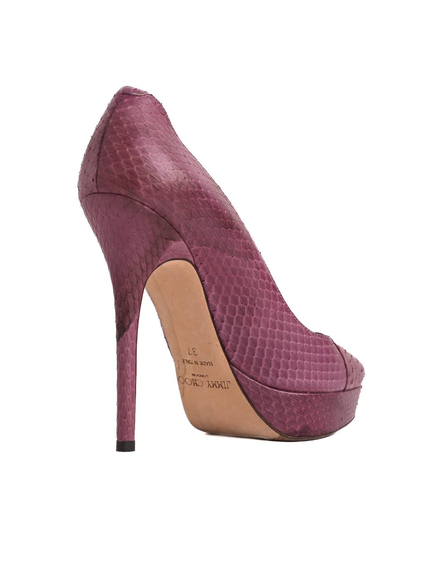 average condition jimmy choo purple leather high heels size 37