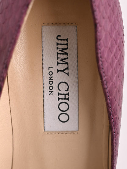 Average Condition Jimmy Choo Purple Leather High Heels Size 37