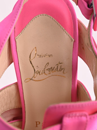 Average Condition Christian Louboutin Pink Leather Sandals Size 36