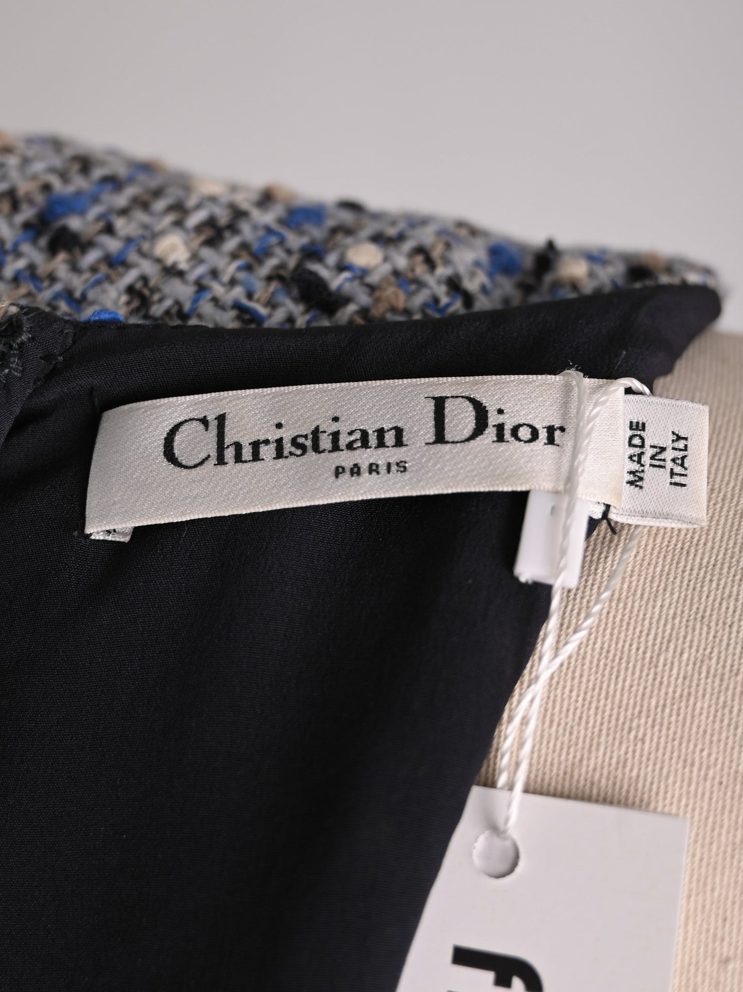 dior blue tweed dress perfect condition size xs women