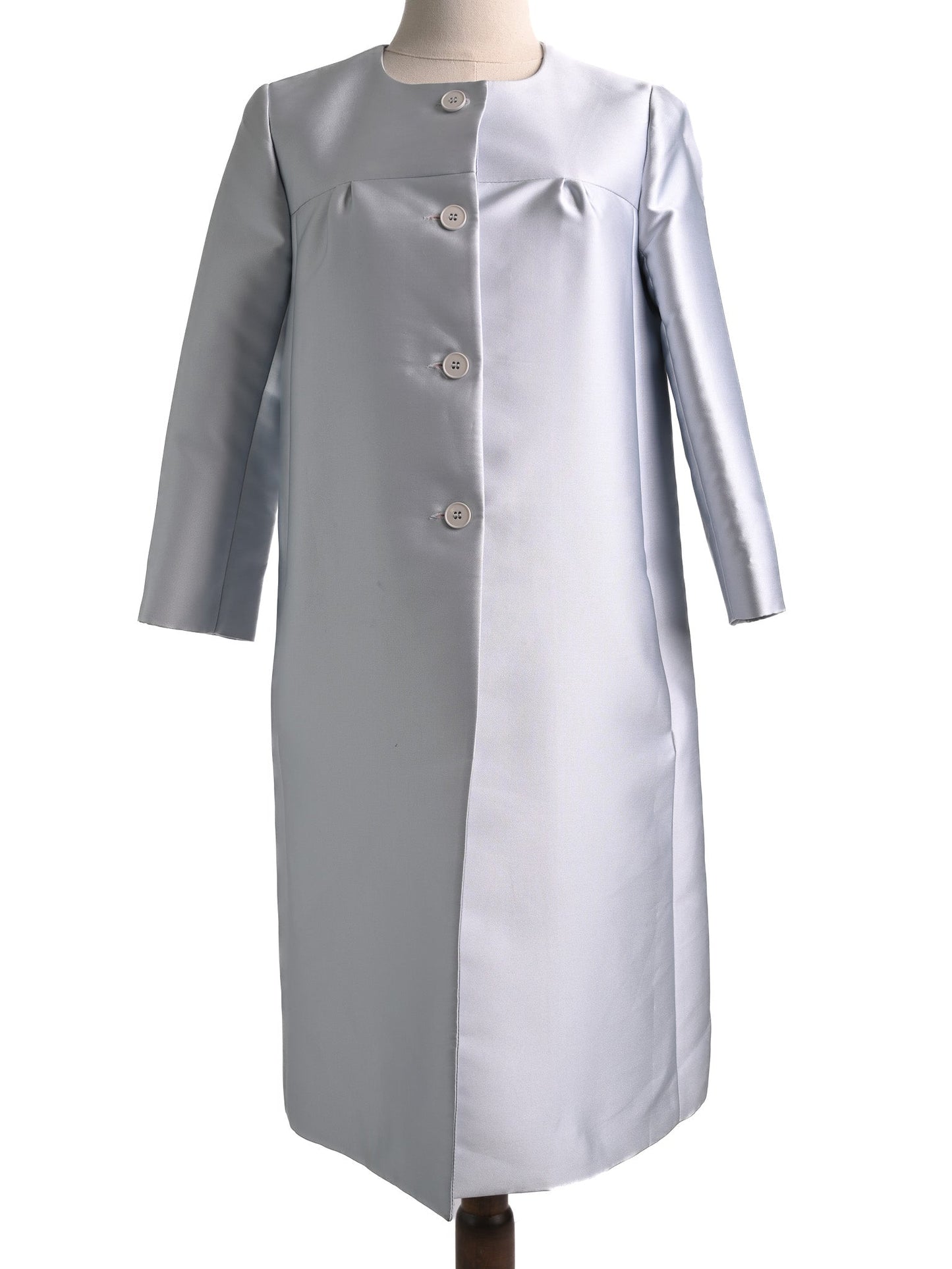 excellent tara jarmon gray silk women's coat size s