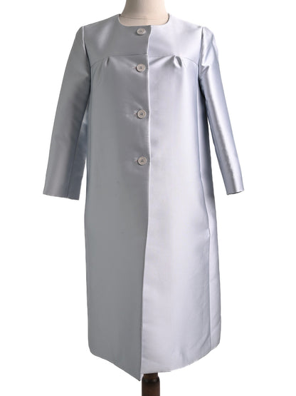 Excellent Tara Jarmon Gray Silk Women's Coat Size S