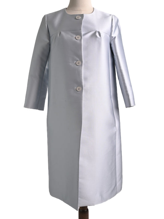 Excellent Tara Jarmon Gray Silk Women's Coat Size S