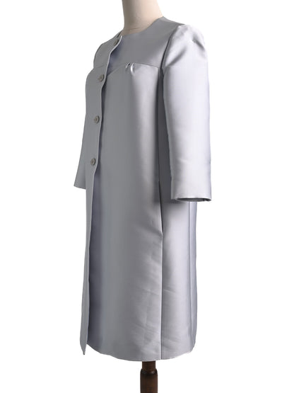 Excellent Tara Jarmon Gray Silk Women's Coat Size S