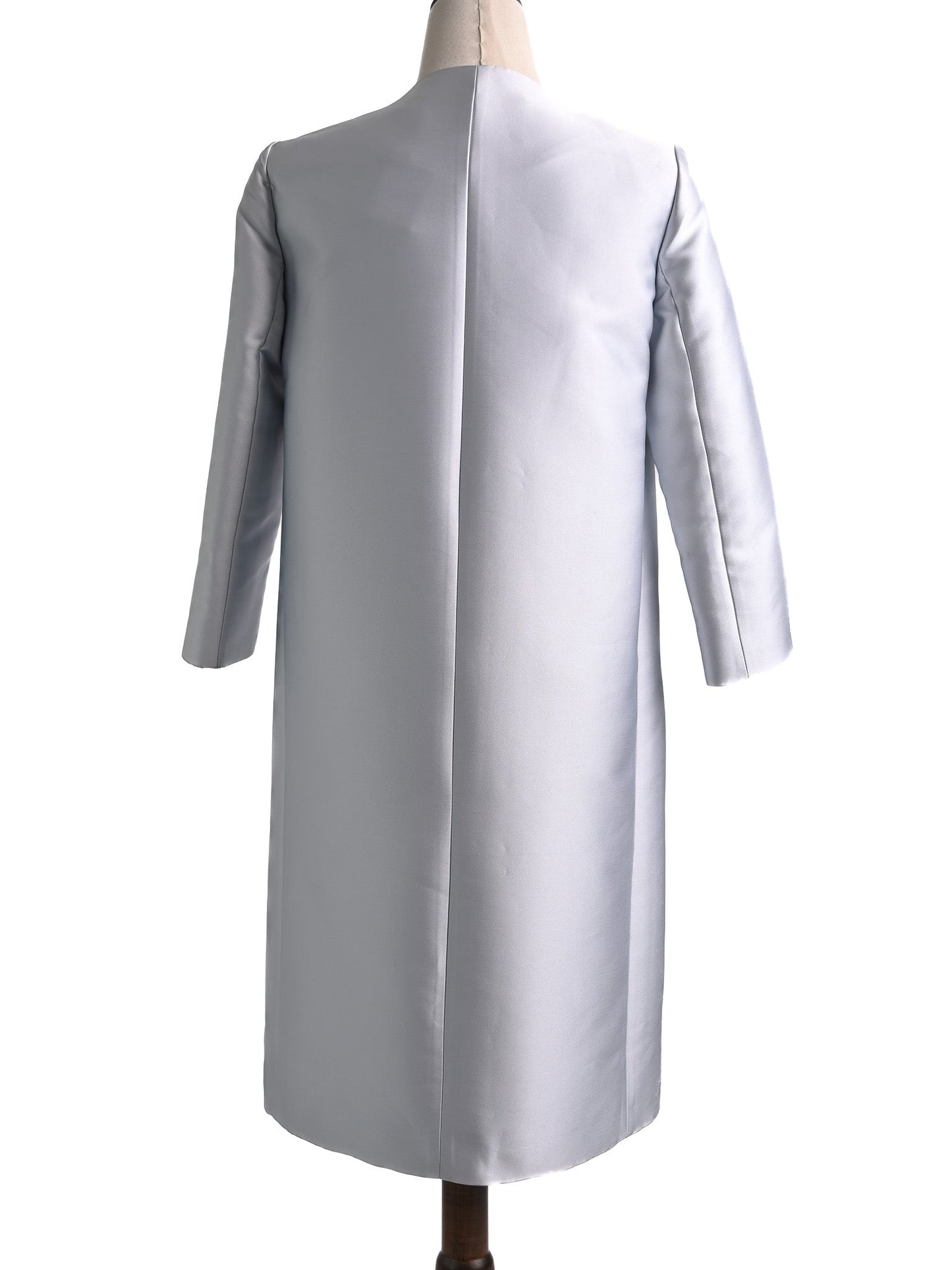 excellent tara jarmon gray silk women's coat size s