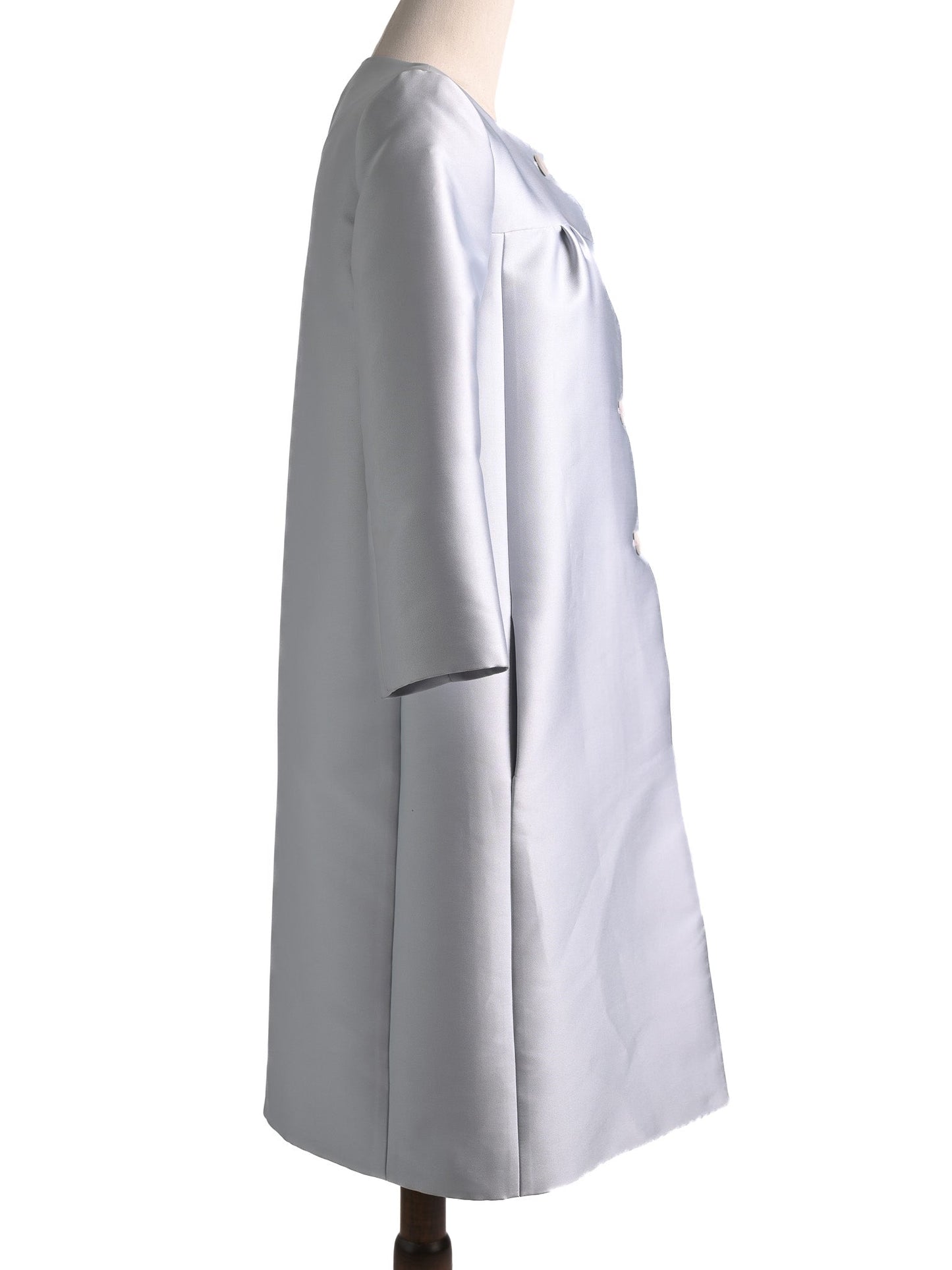 excellent tara jarmon gray silk women's coat size s