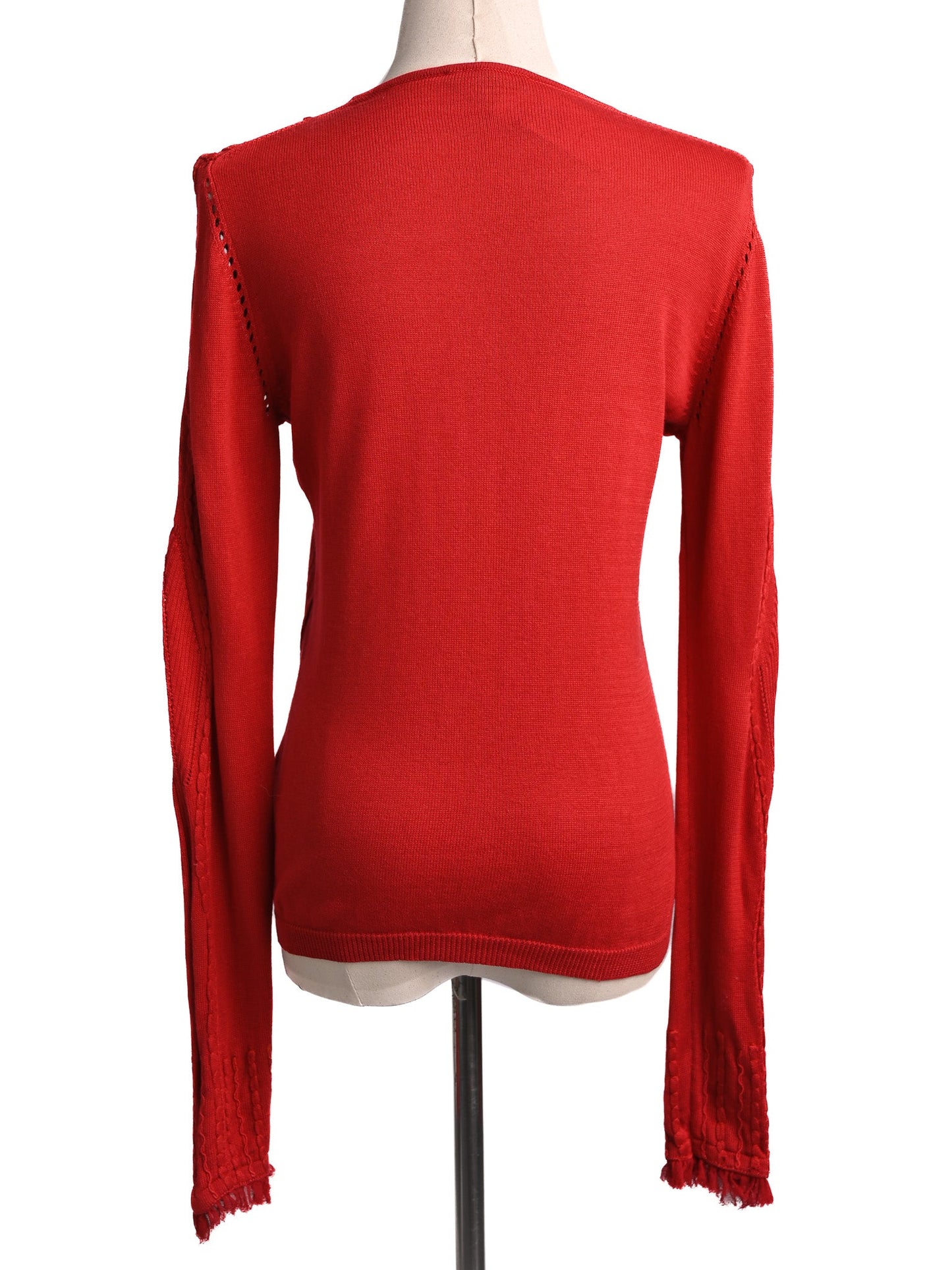 excellent kenzo red cable-knit wool sweater size l for women