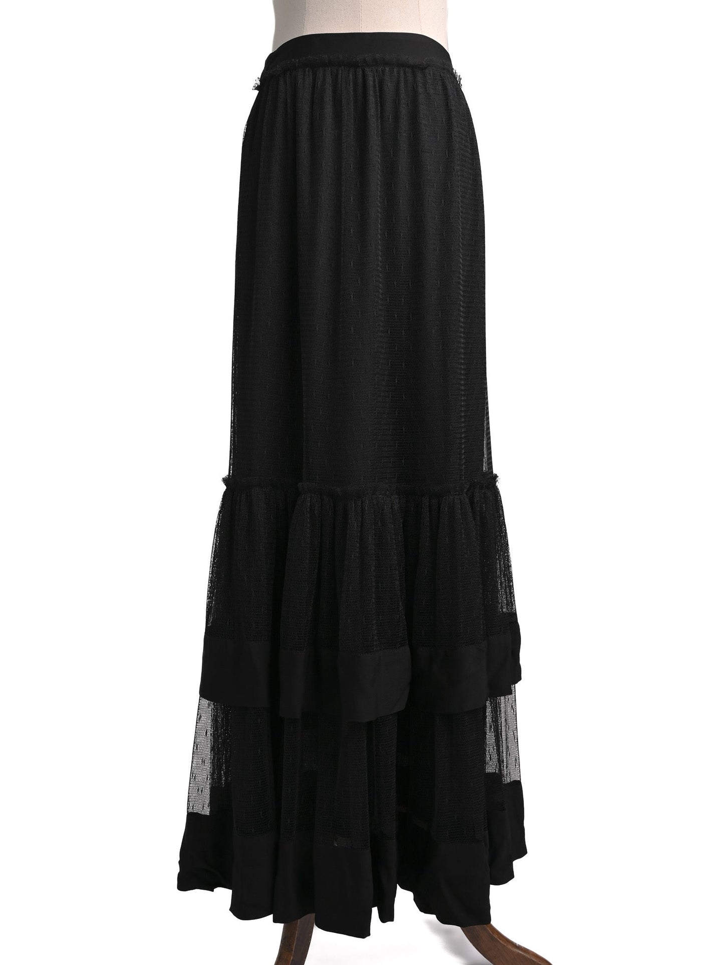 excellent twinset black layered skirt size s polyester