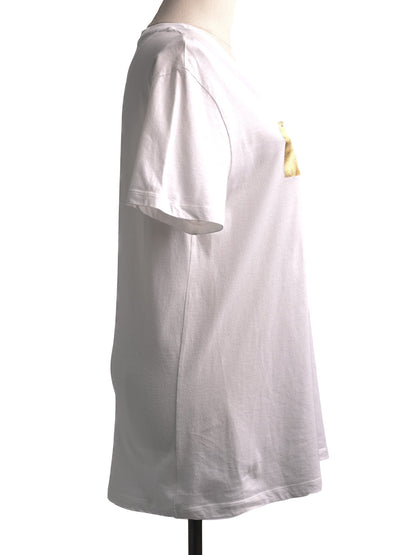 Average Valentino White Cotton T-Shirt Size S with Gold VLTN Design