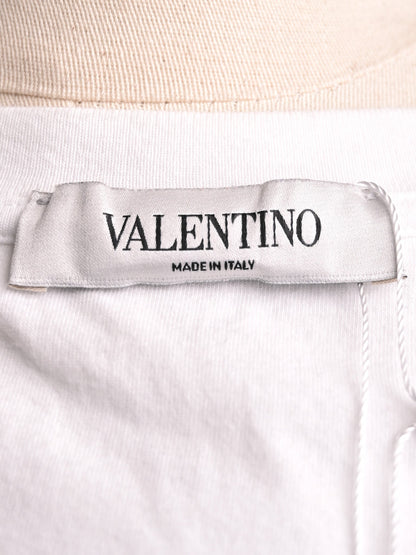 Average Valentino White Cotton T-Shirt Size S with Gold VLTN Design
