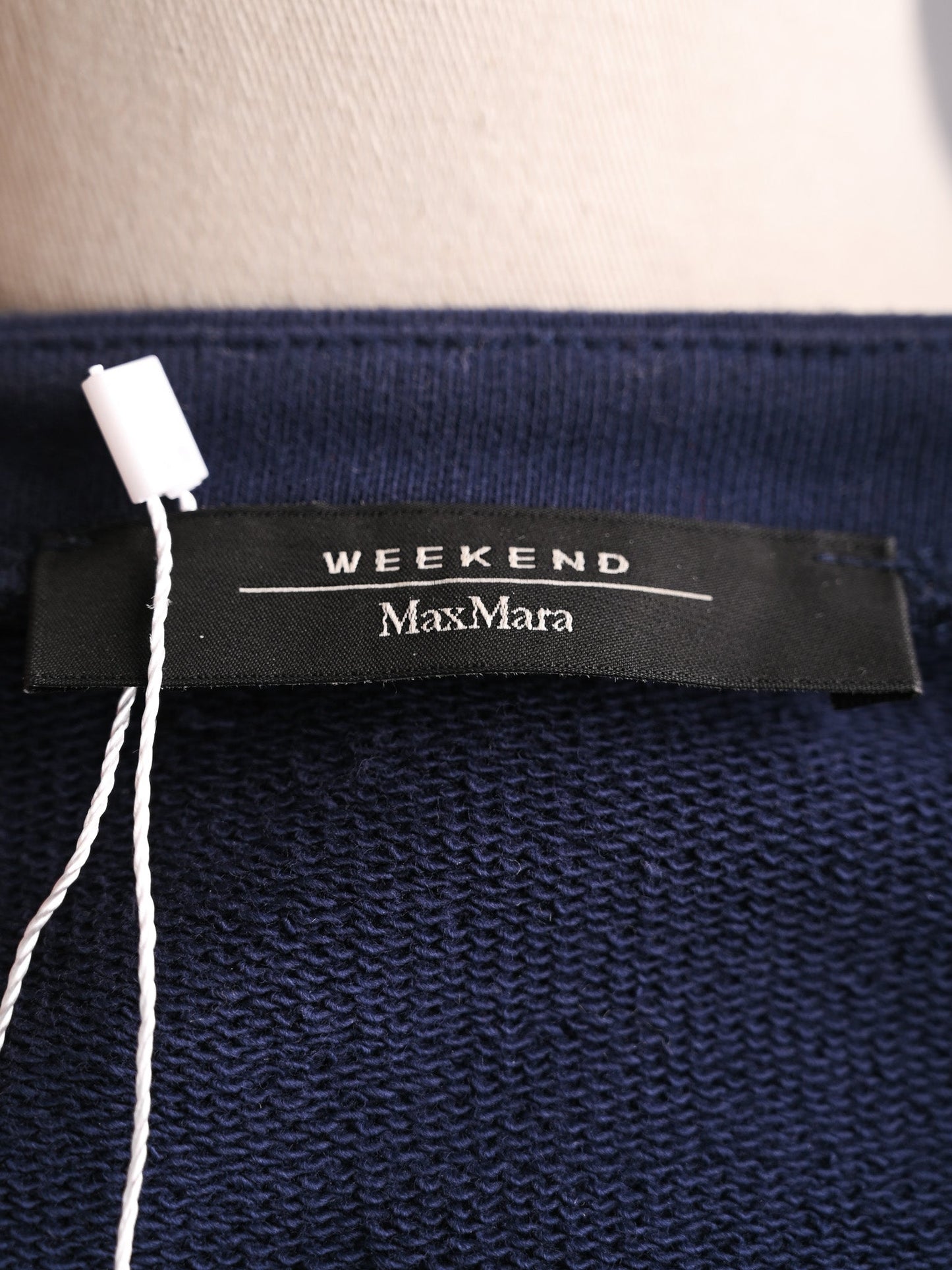 excellent weekend maxmara blue cotton sweatshirt size s with embroidery