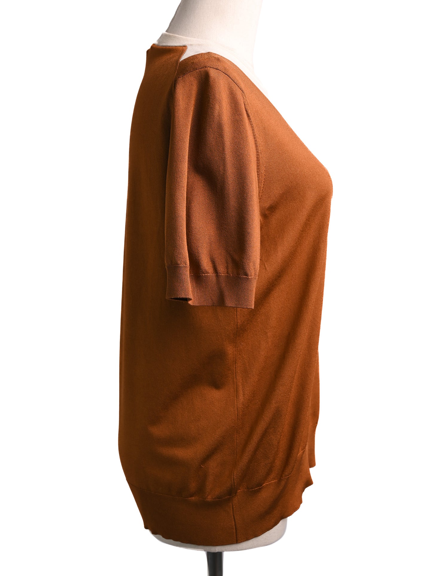excellent louis vuitton women's orange silk short-sleeve top
