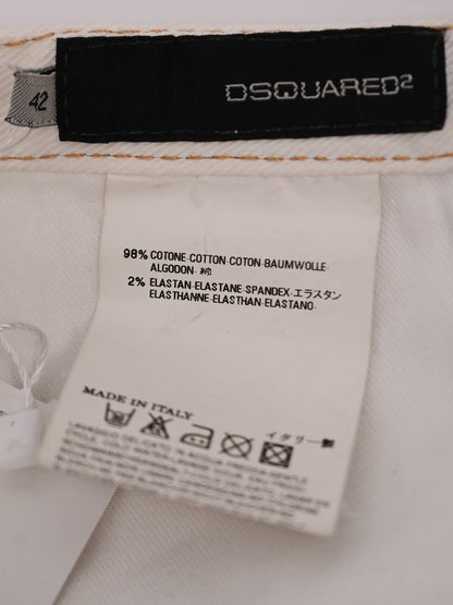 Dsquared2 Women's White Cotton Jeans Size S Excellent Condition