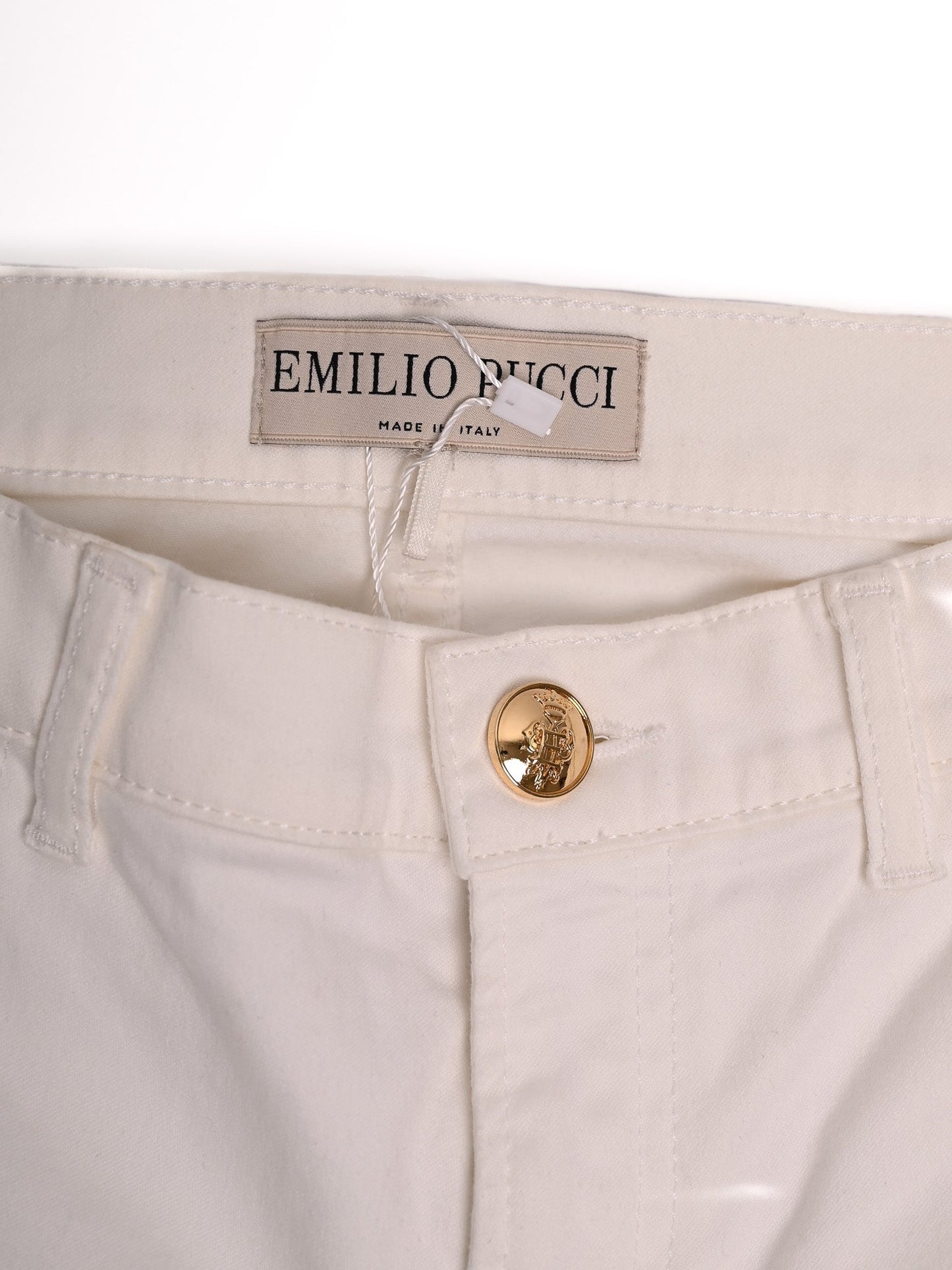 excellent emilio pucci white cotton pants size m women