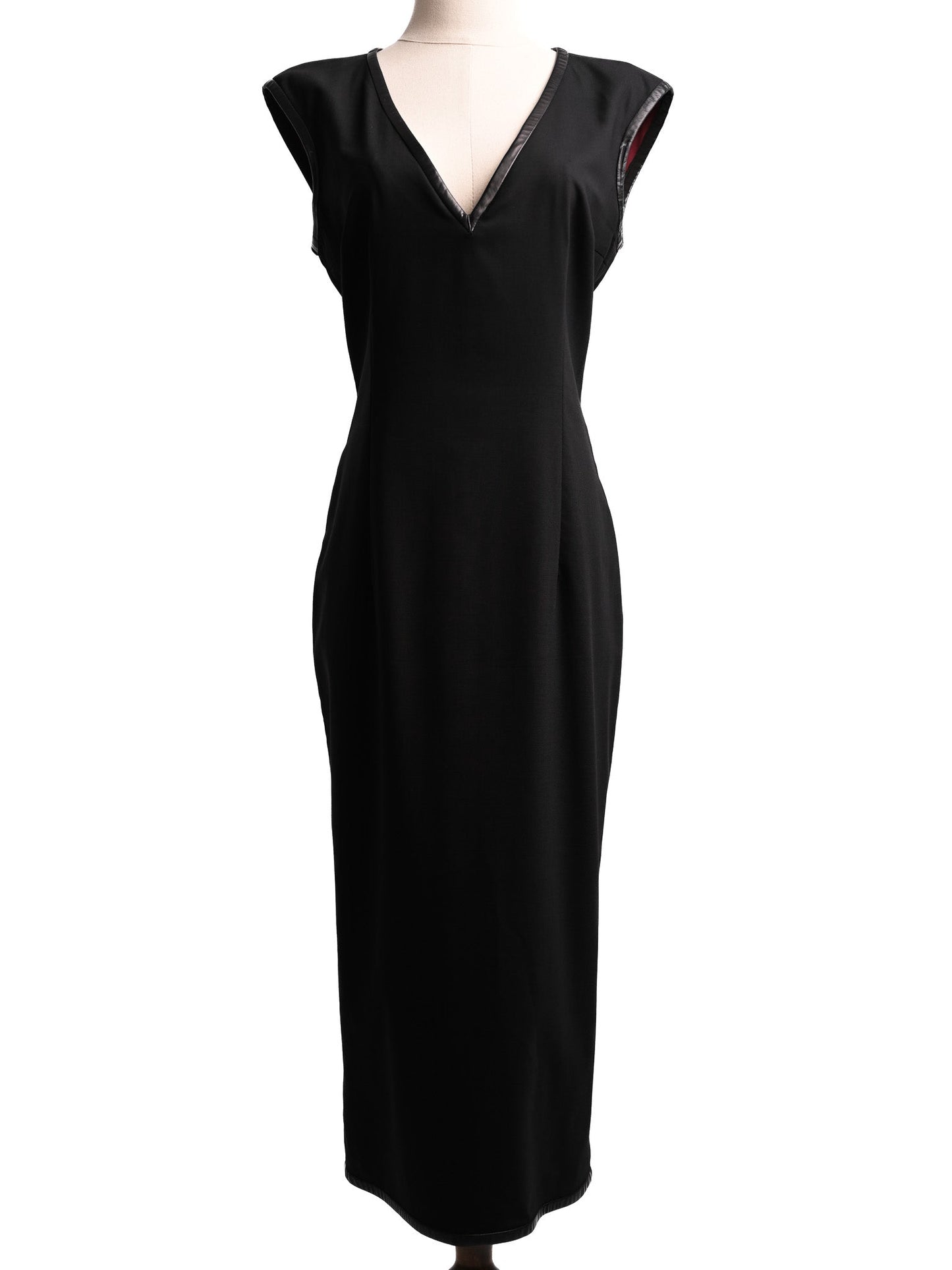 excellent dsquared2 black wool sleeveless dress v-neck women's size