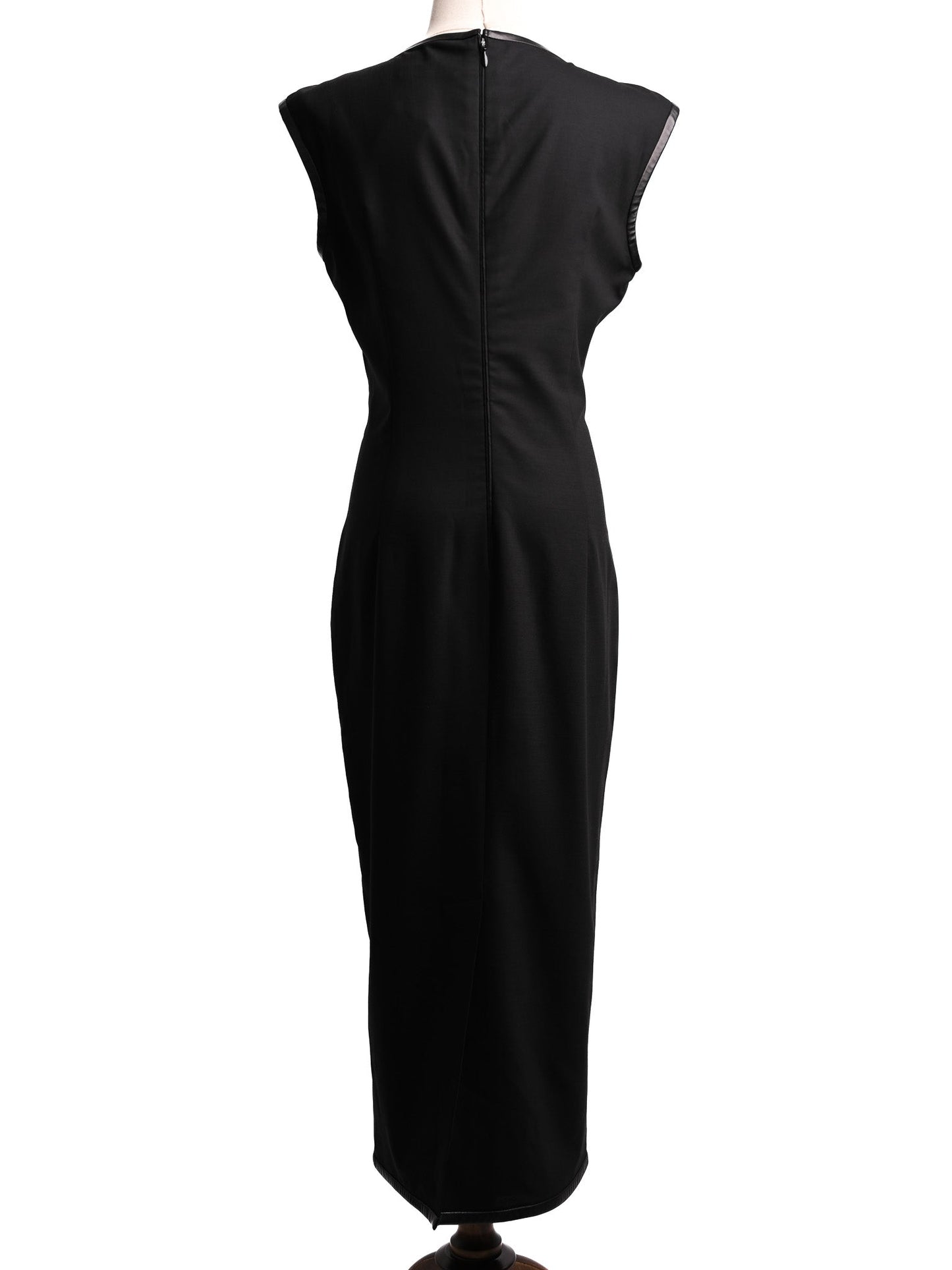 excellent dsquared2 black wool sleeveless dress v-neck women's size