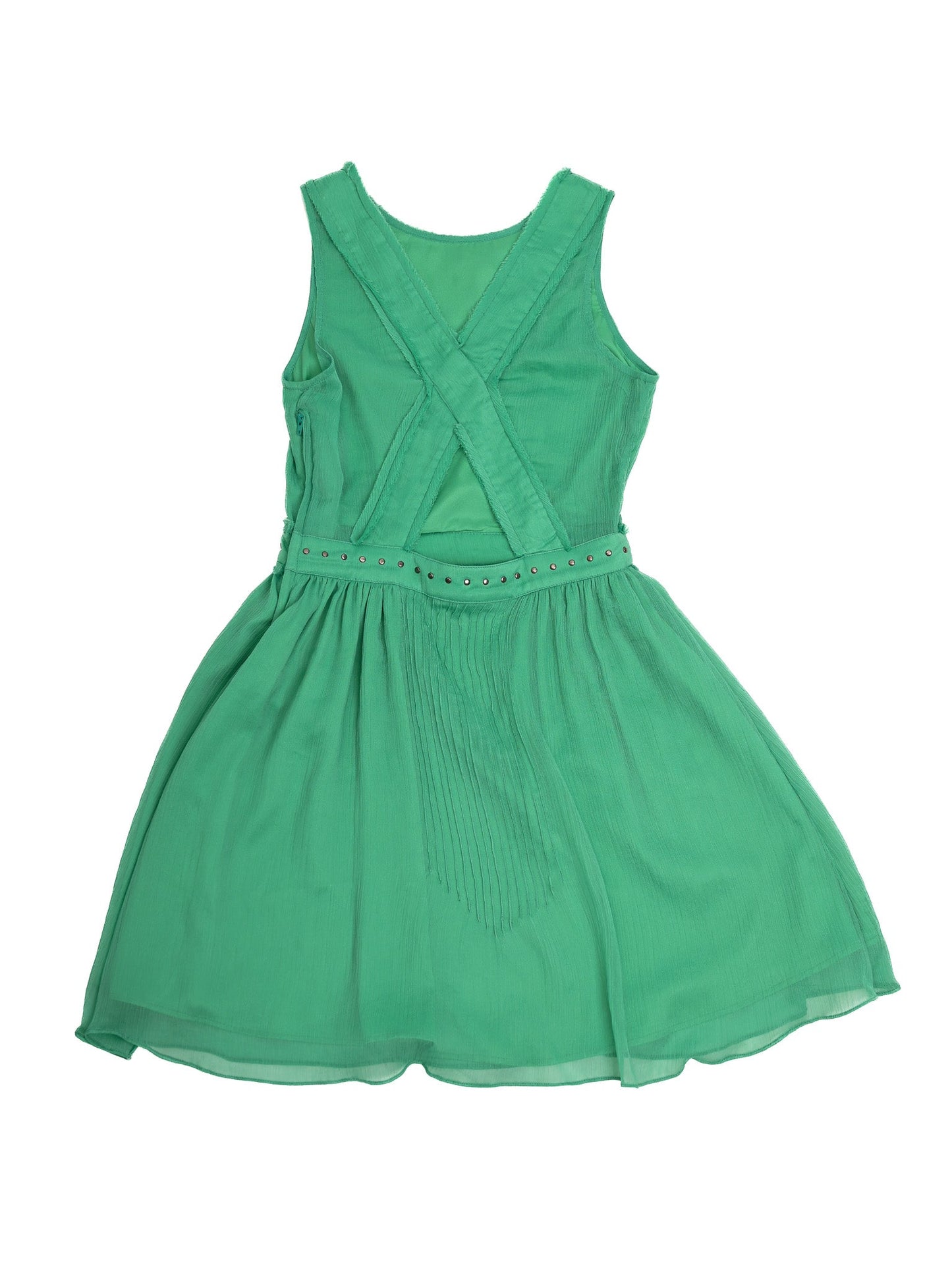 excellent guess green polyester sleeveless dress size s
