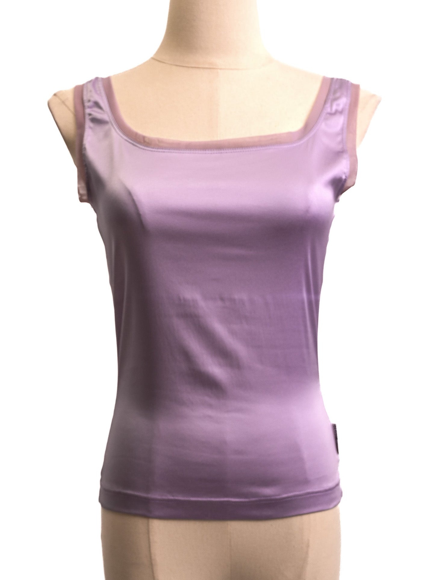 excellent gianfranco ferrè purple sleeveless top size s cotton
