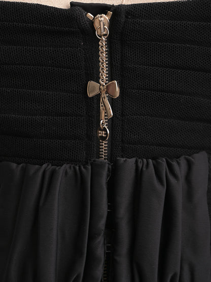 Elisabetta Franchi Black Dress Size S with Decorative Bow