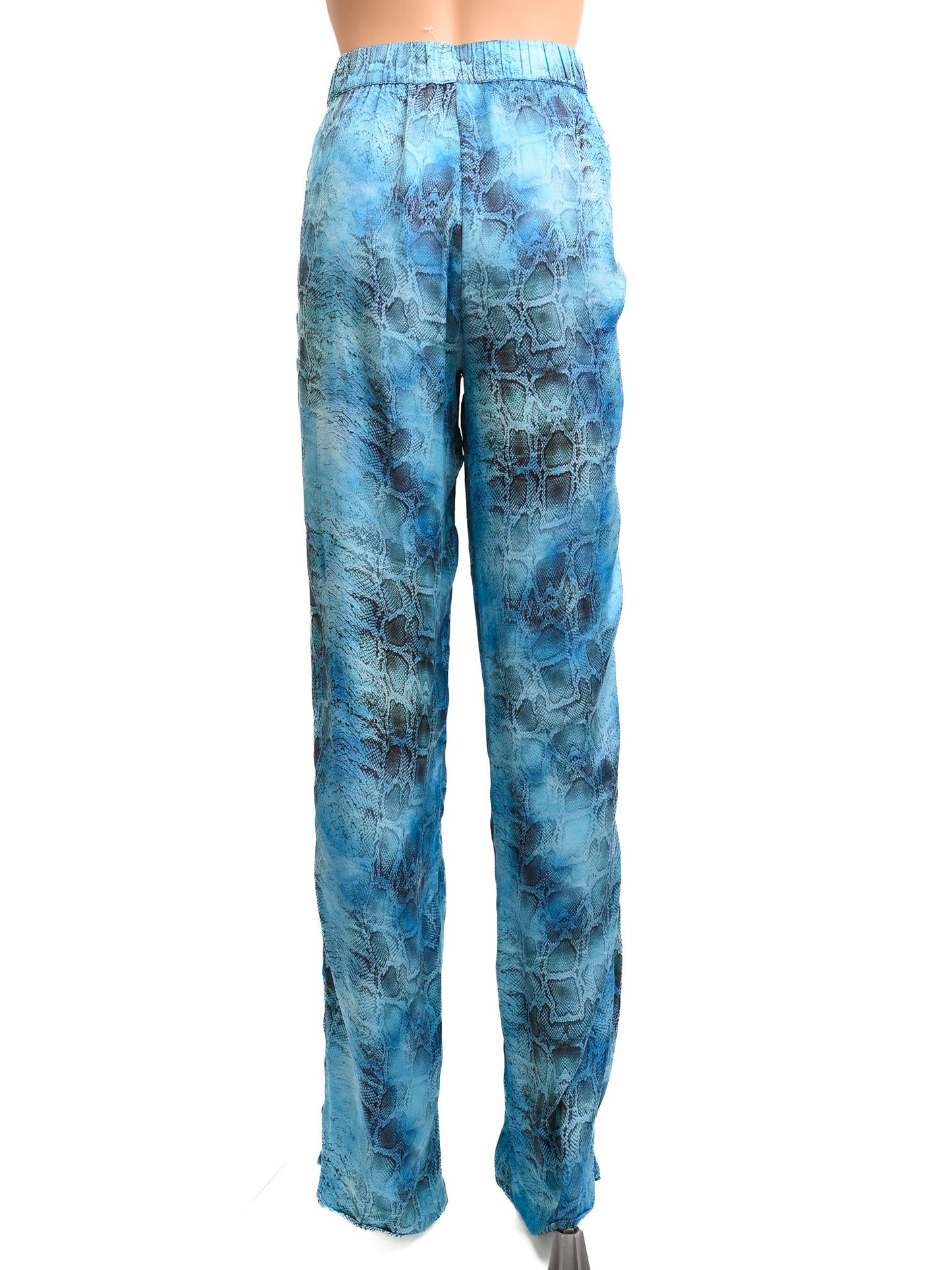 excellent guess blue cotton pants m abstract pattern