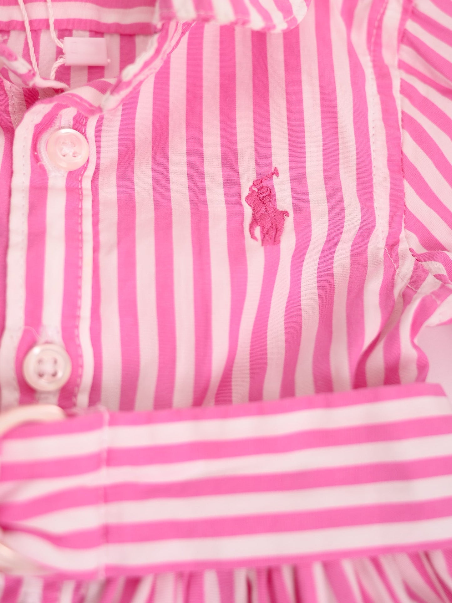 new ralph lauren pink striped dress & bloomers set size 2