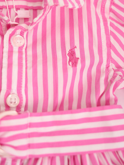 NEW Ralph Lauren Pink Striped Dress & Bloomers Set Size 2
