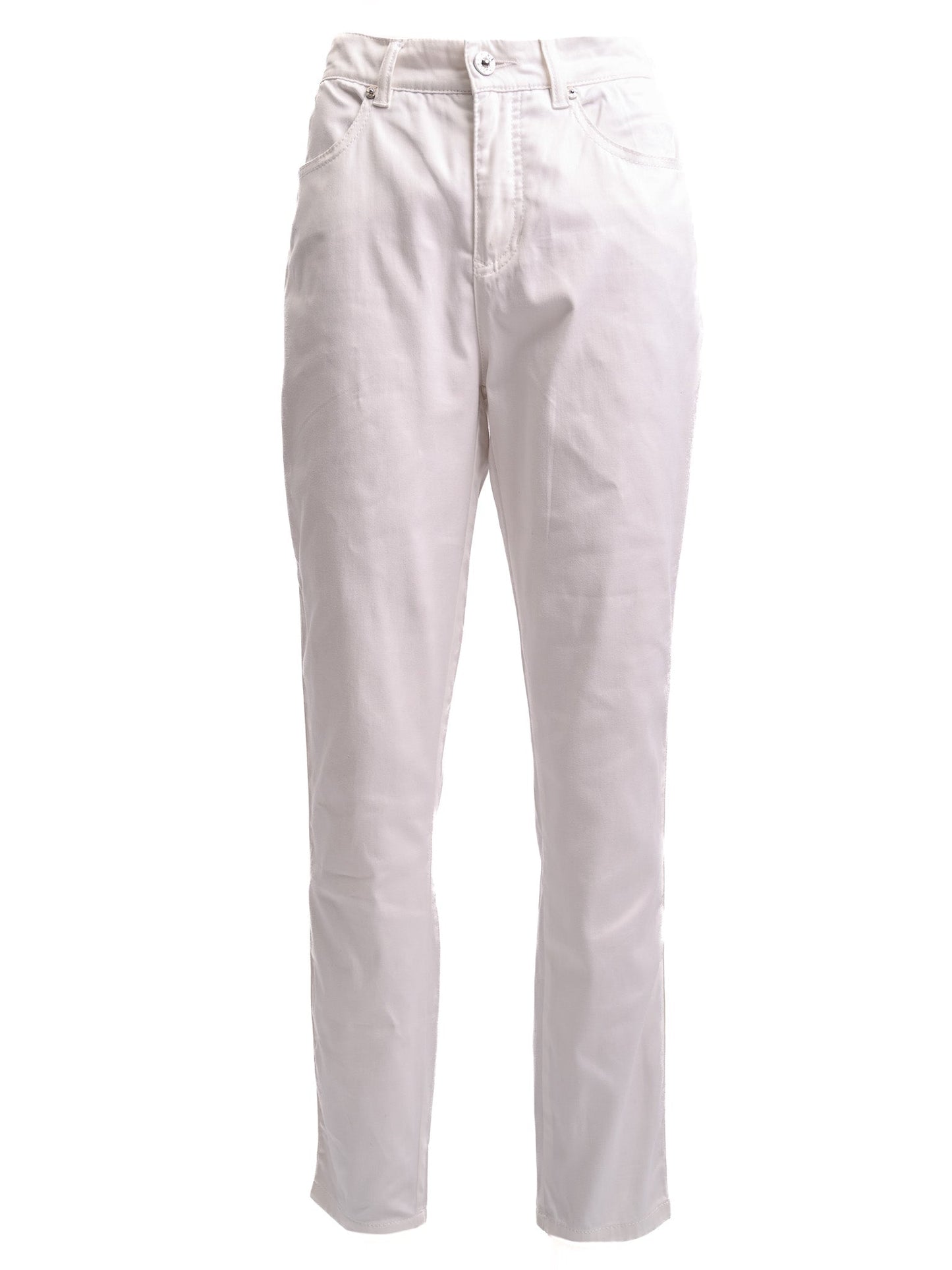 excellent roccobarocco white cotton pants size m women's wear