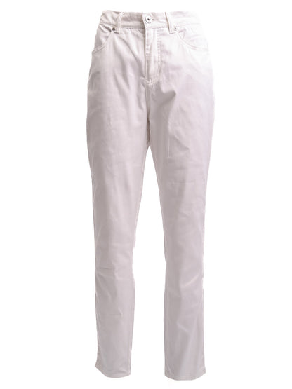 Excellent Roccobarocco White Cotton Pants Size M Women's Wear