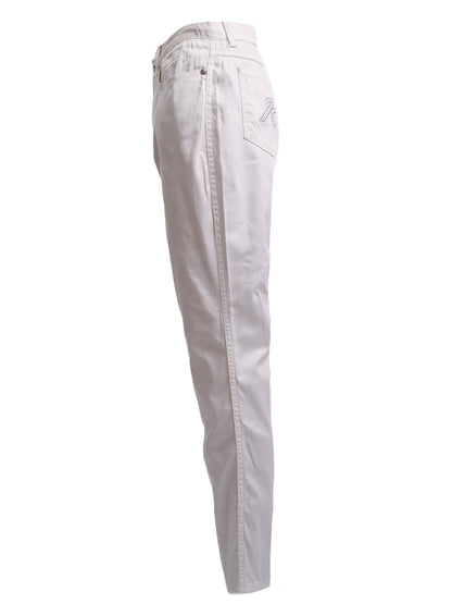 Excellent Roccobarocco White Cotton Pants Size M Women's Wear