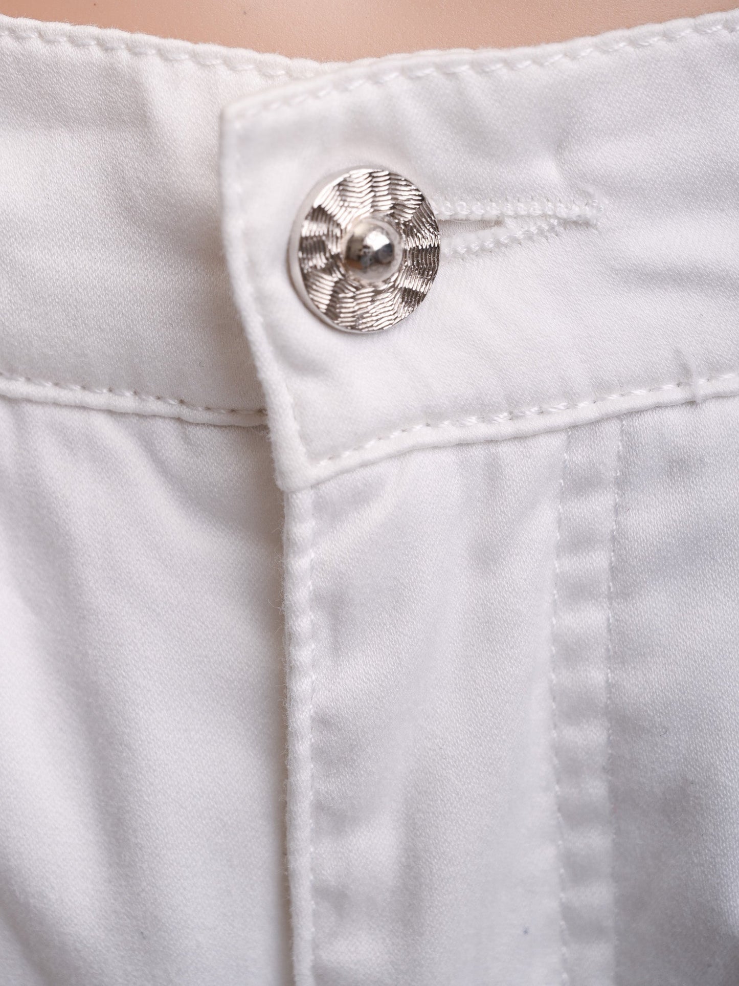 excellent roccobarocco white cotton pants size m women's wear