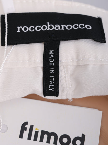 Excellent Roccobarocco White Cotton Pants Size M Women's Wear