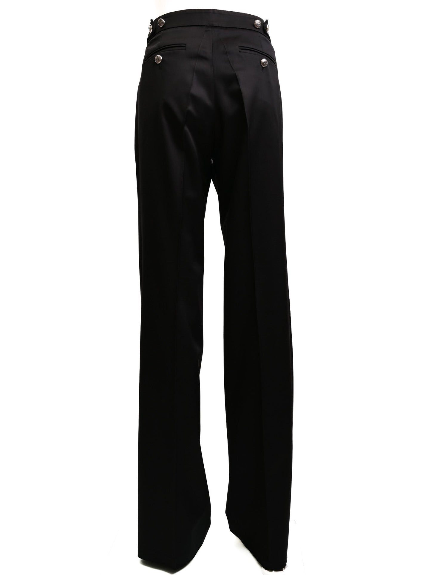 excellent emporio armani black wool high-waist pants size m