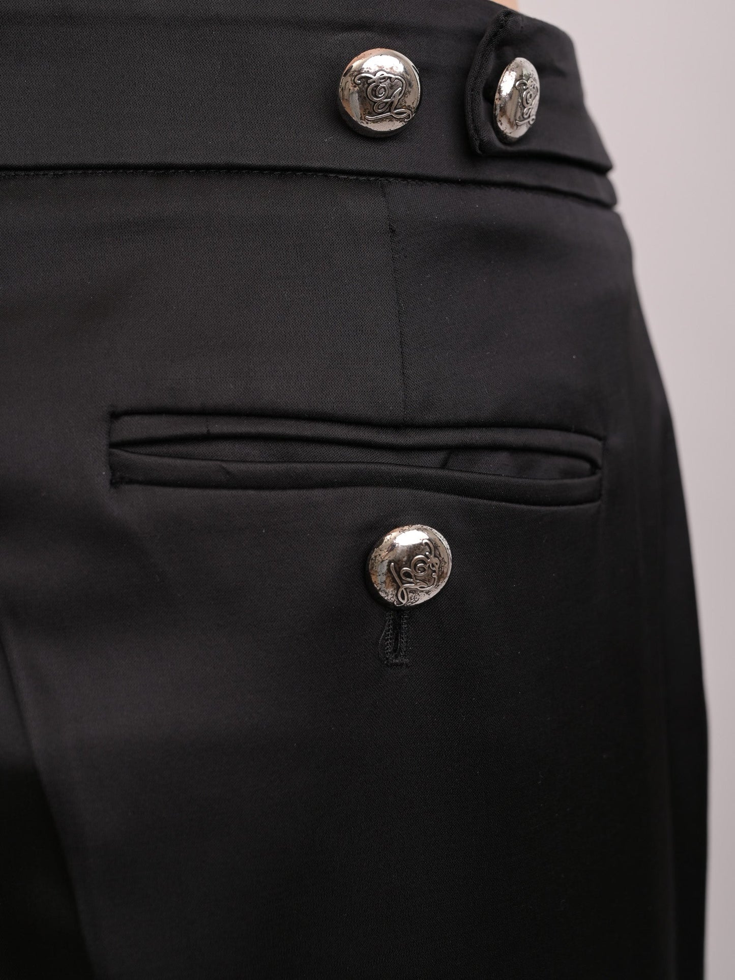 excellent emporio armani black wool high-waist pants size m