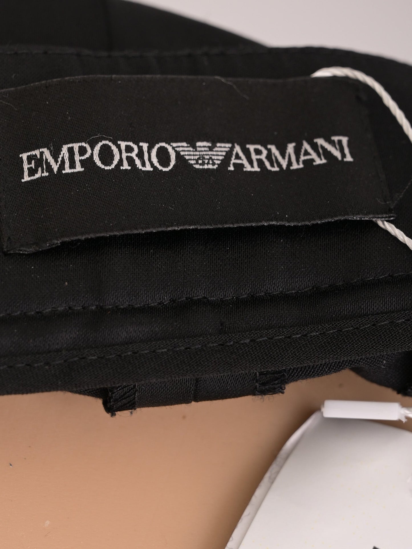 excellent emporio armani black wool high-waist pants size m