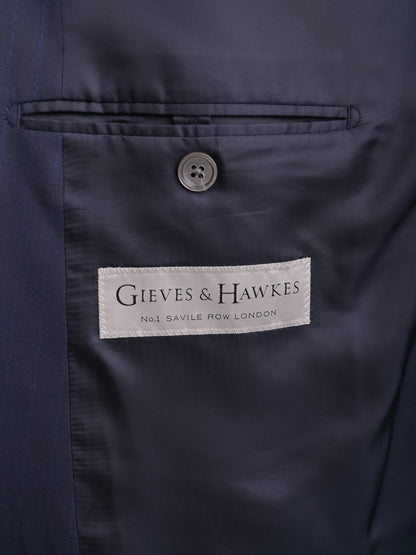 Excellent Gieves and Hawkes Blue Wool Suit Size L Men