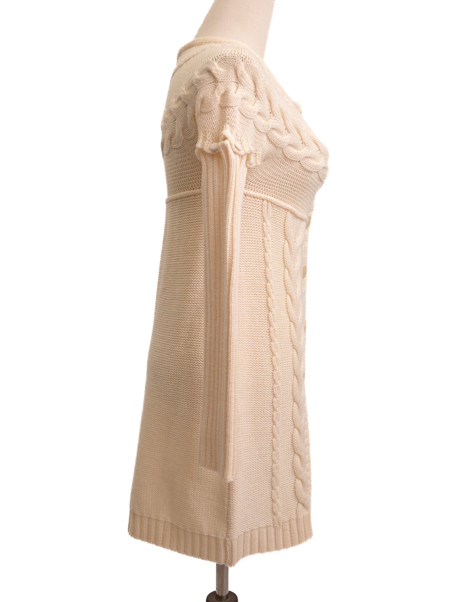 excellent miss blumarine white wool cardigan size m
