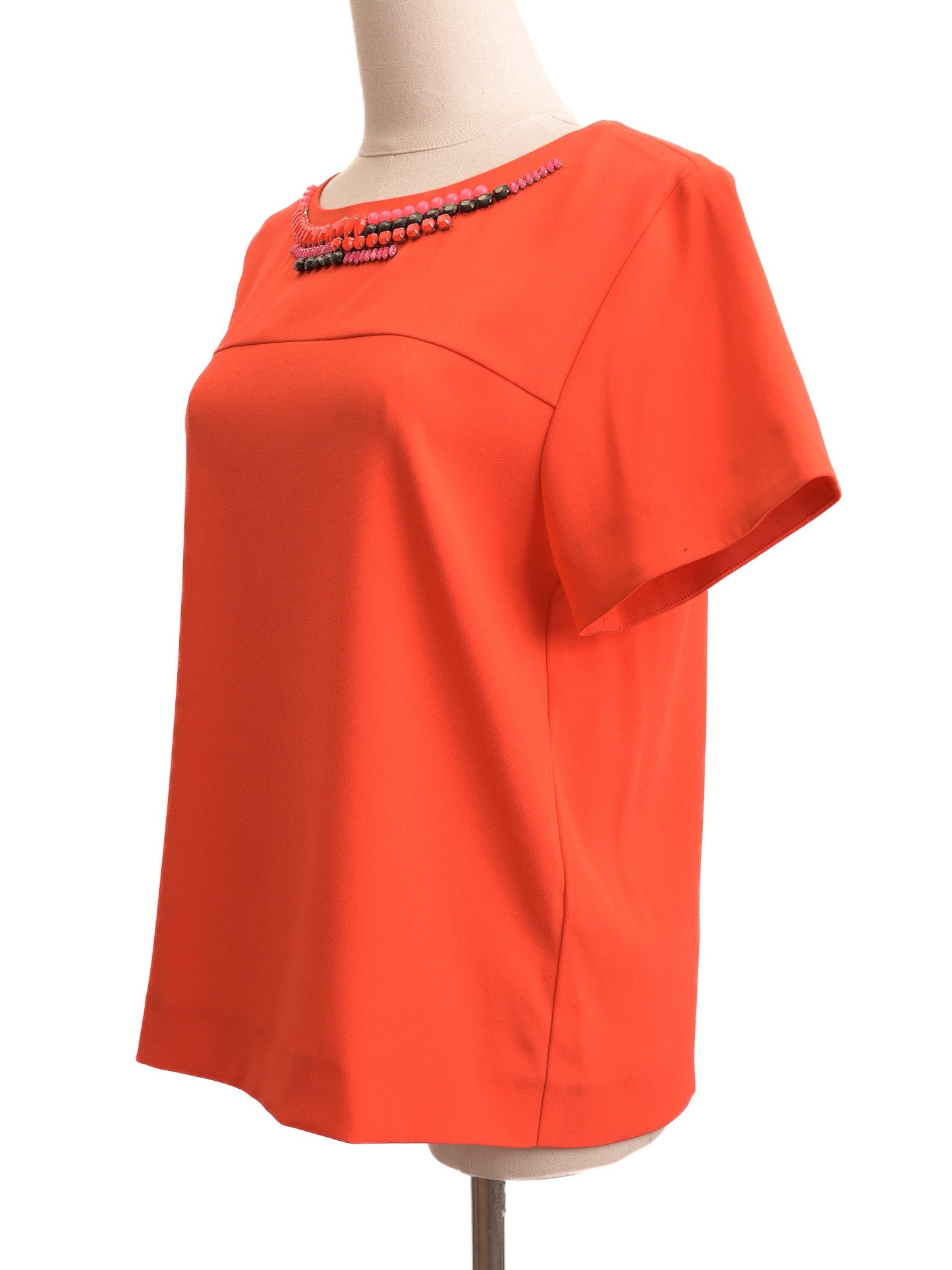 excellent marccain orange viscose blouse size m with beading detail