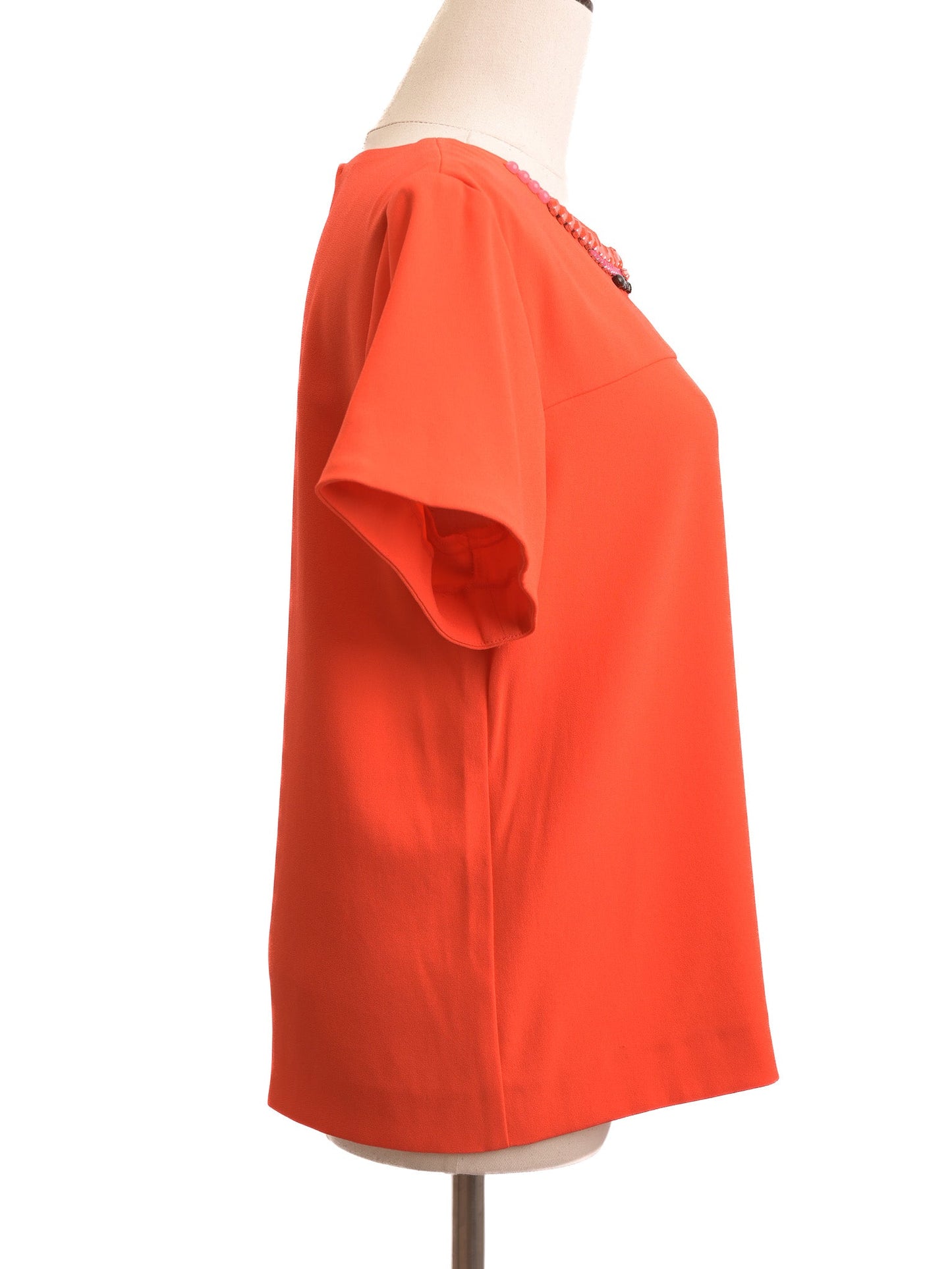 excellent marccain orange viscose blouse size m with beading detail