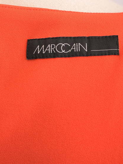 Excellent MarcCain Orange Viscose Blouse Size M with Beading Detail