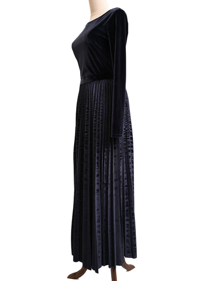 Excellent MaxCo Blue Velvet Long Sleeve Dress Size M