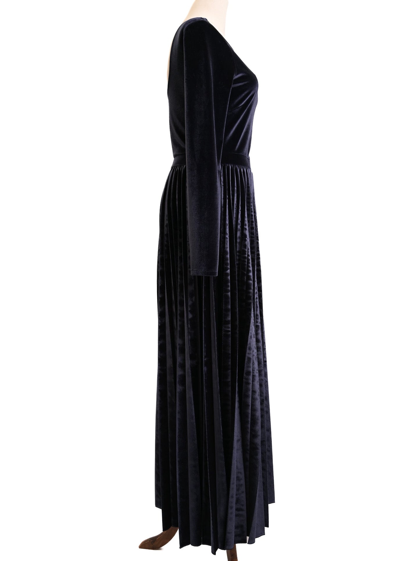 excellent maxco blue velvet long sleeve dress size m