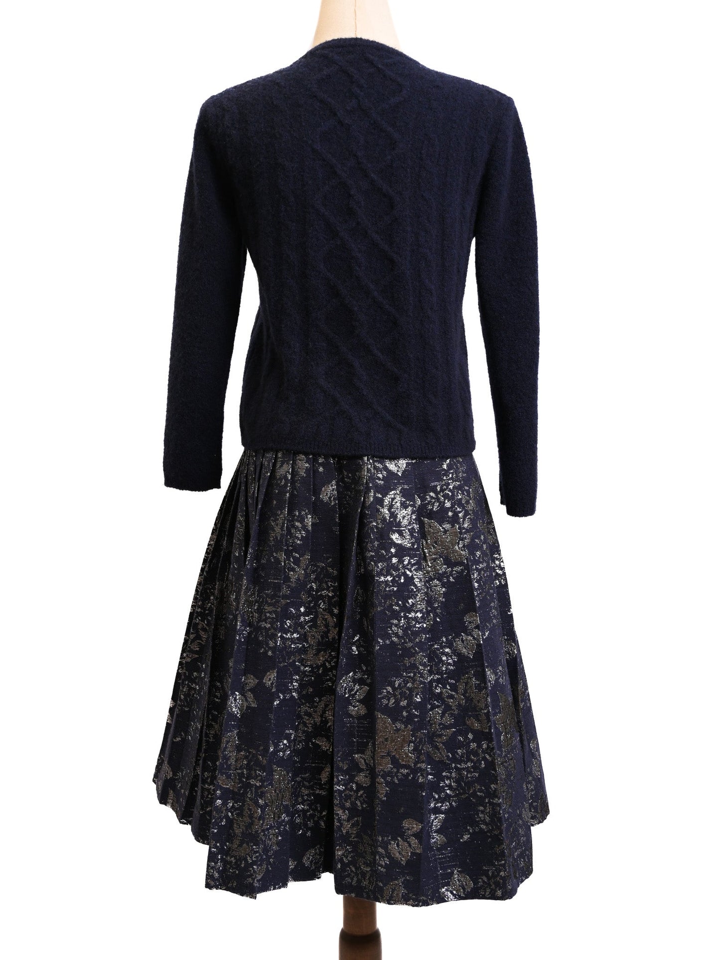 max mara excellent condition navy wool cardigan pleated skirt m