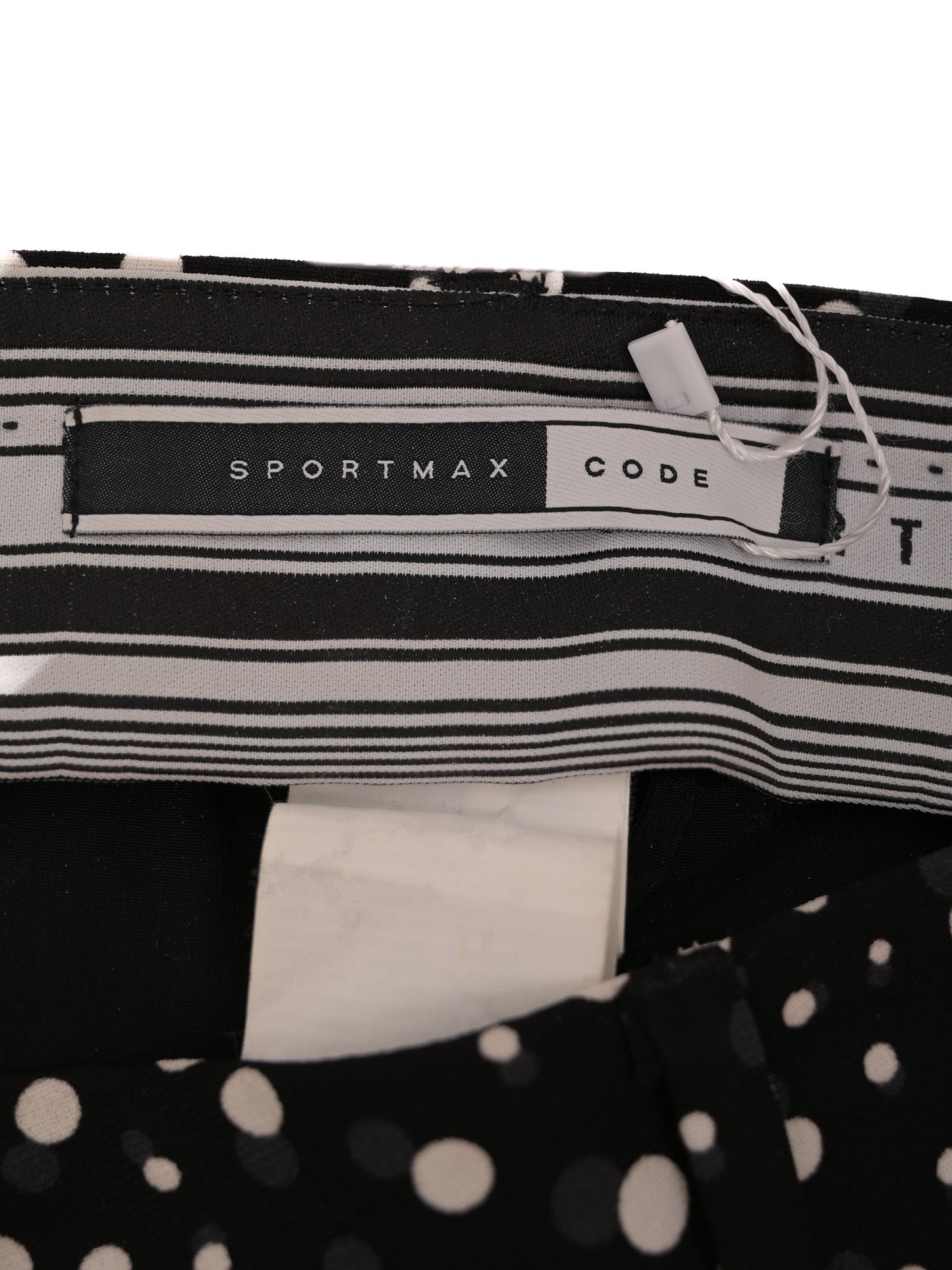excellent sportmax women's black polka dot pants size s polyester