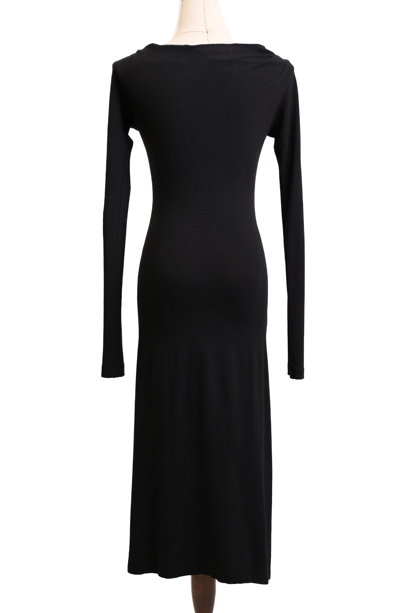 excellent plein sud black wool asymmetrical dress size n/a