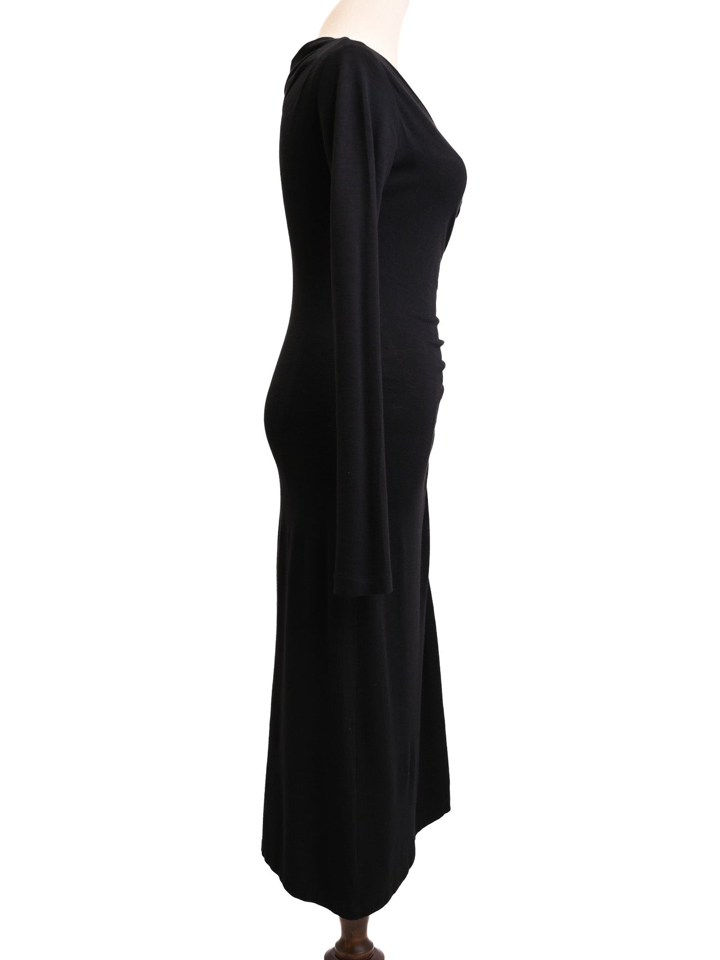 excellent plein sud black wool asymmetrical dress size n/a